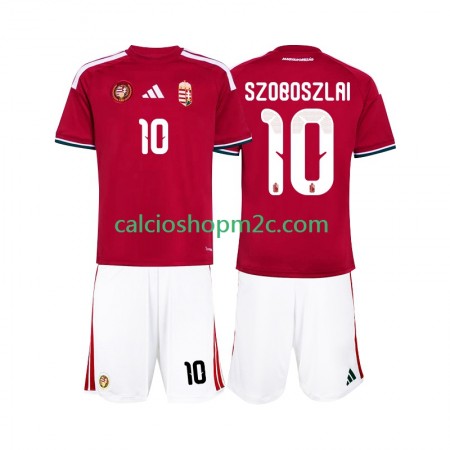 Ungheria Szoboszlai 10 Bambino Maglia Prima World Cup 2026 Manica Corta